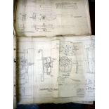 A folio of large format engineering component plans,