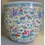 An early 20thC Chinese porcelain planter of high sided bowl design,