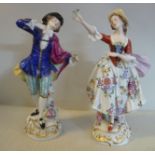 A pair of 20thC German porcelain figures,