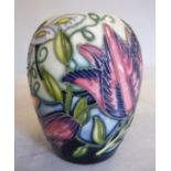 A modern Moorcroft pottery vase of ovoid form,