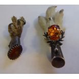 Two 'antique' silver mounted and stone set grouse foot brooches 11