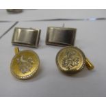A pair of silver gilt cufflinks;