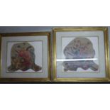 Two similar 'antique' watercolour drawings for a tapestry manufacturer,