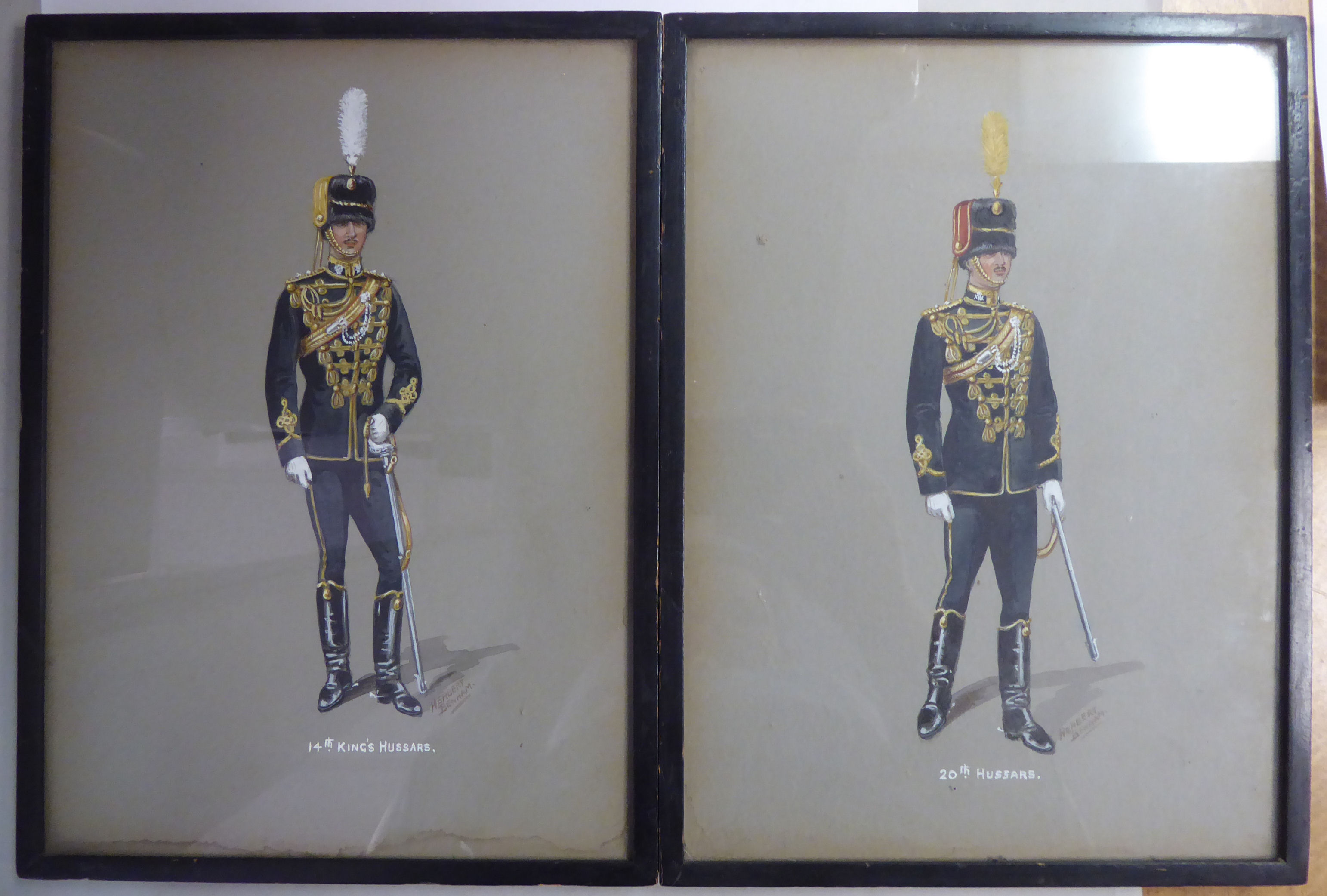 Herbert Benham - a pair of military, uniform studies,