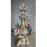 An early 20thC Continental porcelain pedestal vase,