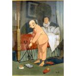 * Hassall - a cartoon featuring a bedchamber with an elderly man wearing pyjamas,