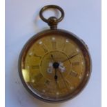 A late 19th/early 20thC yellow metal cased Railway Time Keeper, Best Centre Seconds Chronograph,