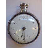 A late 18thC silver pair cased pocket watch, the fusee movement inscribed Wm.