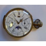A late 19thC French yellow metal cased pocket watch,