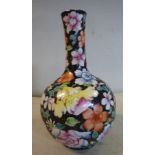 A late 19thC Chinese Republic period porcelain bottle vase of bulbous form with a long neck,