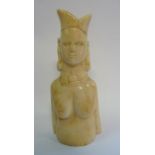 An early 20thC native carved ivory bust 4''h