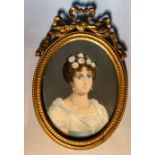 A late 19thC portrait miniature 'Maria Louise' watercolour on ivory 3'' x 2.