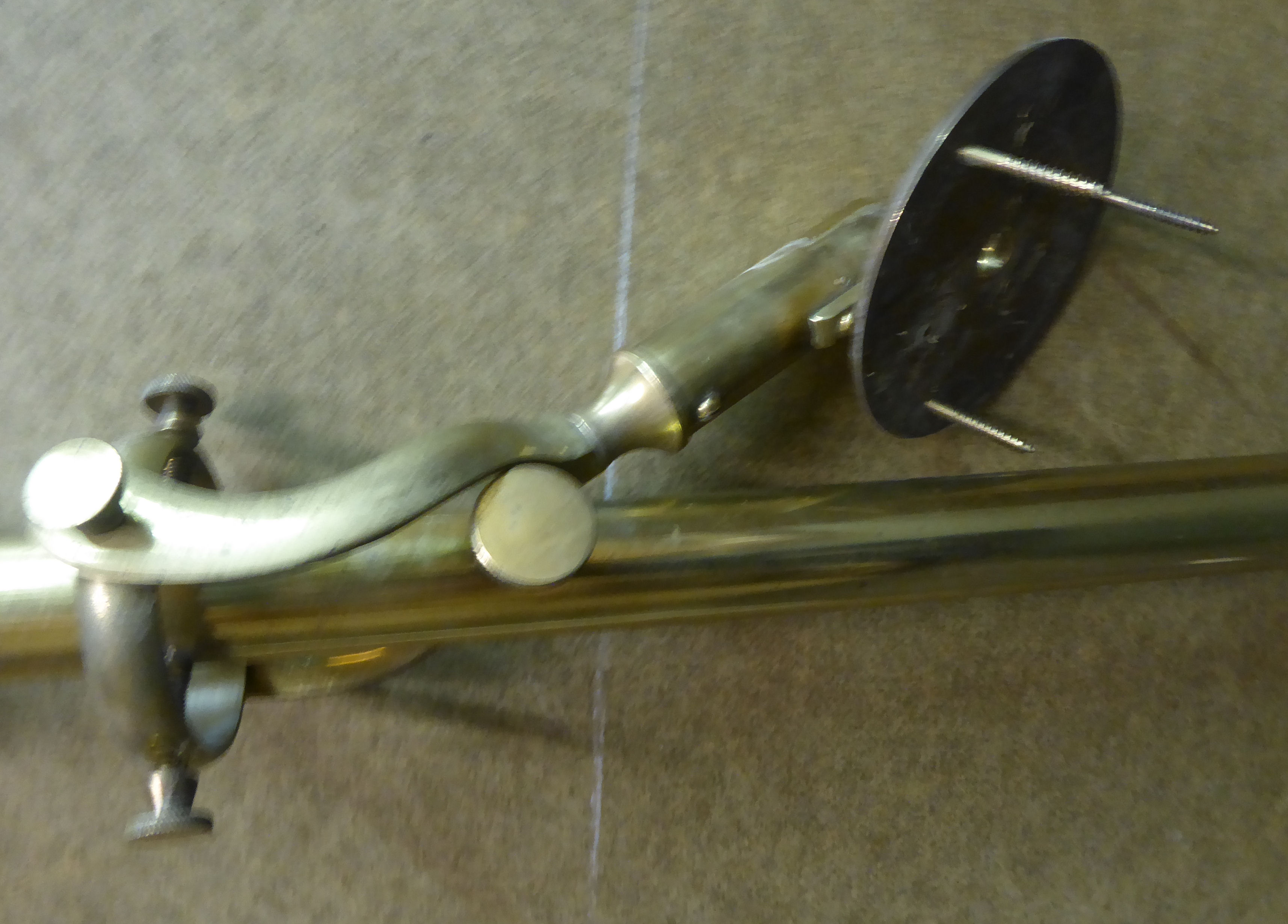 An early 20thC lacquered brass cased marine barometer with engraved, silvered steel register plates, - Image 4 of 4