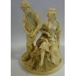A 19thC Dieppe carved ivory group,