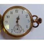 A 14ct gold cased full hunter pocket watch,