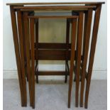 An Edwardian quartetto of satinwood and ebony string inlaid and crossbanded mahogany tables,