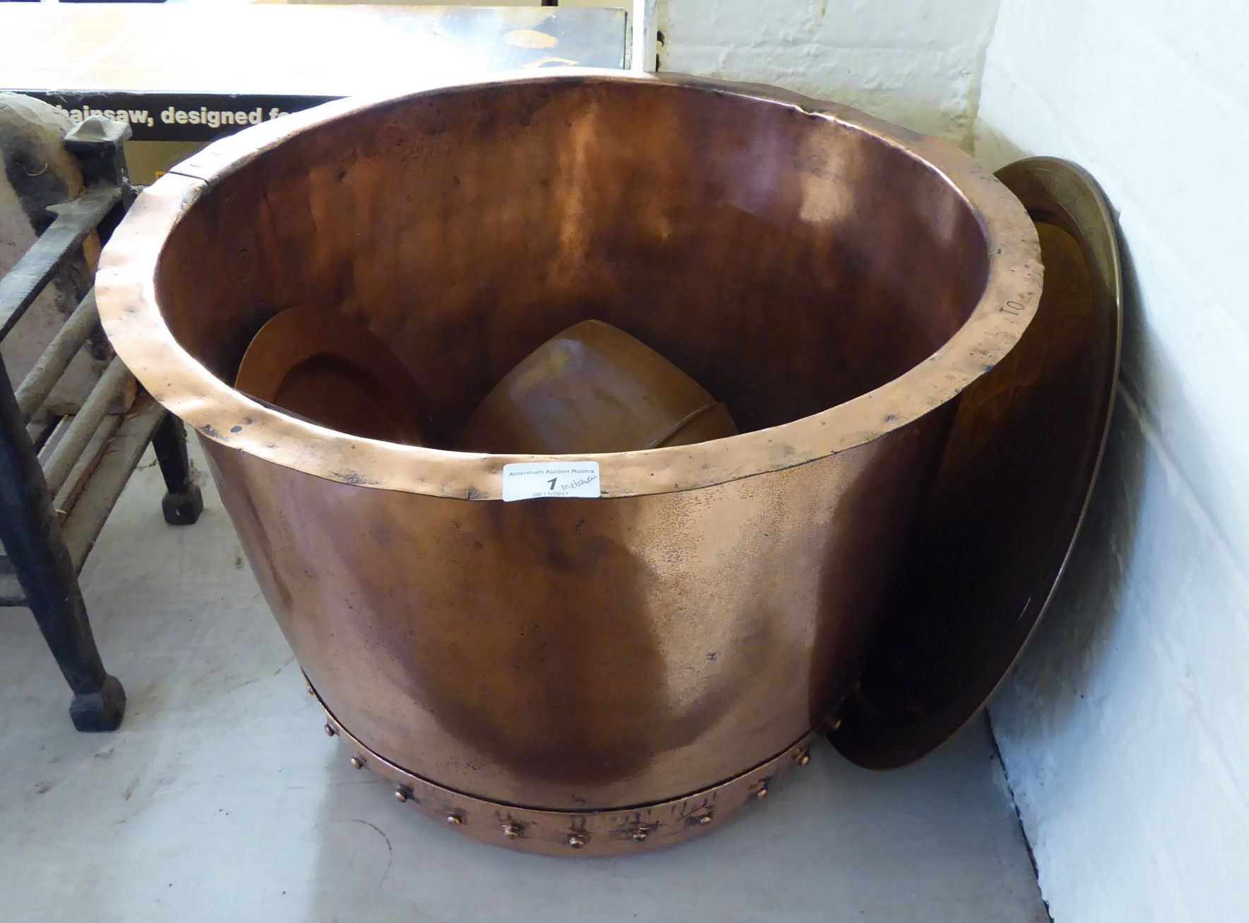 A late 19thC rivetted copper copper;