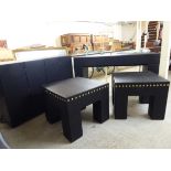 A modern suite of 'Figures' black faux hide covered furniture, viz.