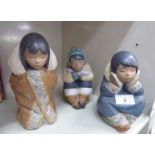 Three similar Lladro porcelain ornaments,