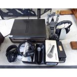 Audio equipment: to include a Sure SM58 microphone boxed; two pairs of Sennheiser headphones;