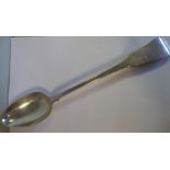 An early Victorian silver fiddle pattern basting spoon George W Adams London 1845