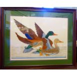 Dan Mitra - 'Mallard Ducks' Limited Edition 289/400 coloured print bears an inscription & pencil