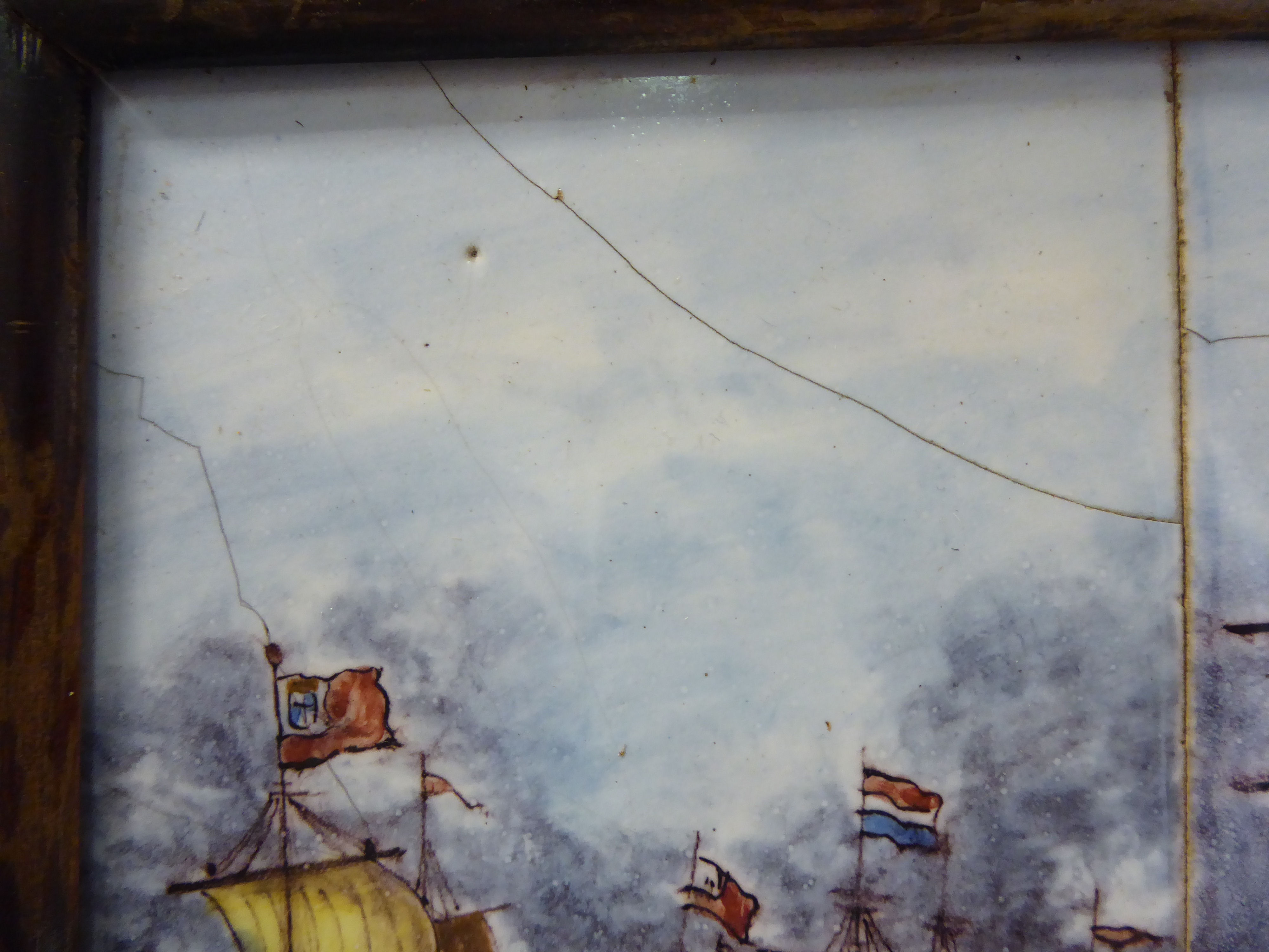 A set of six pottery plaques, depicting 'The Naval Battle of The Downs, - Image 7 of 10