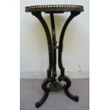 A late 19th/early 20thC North Italian inspired string inlaid walnut jardiniere/stand,