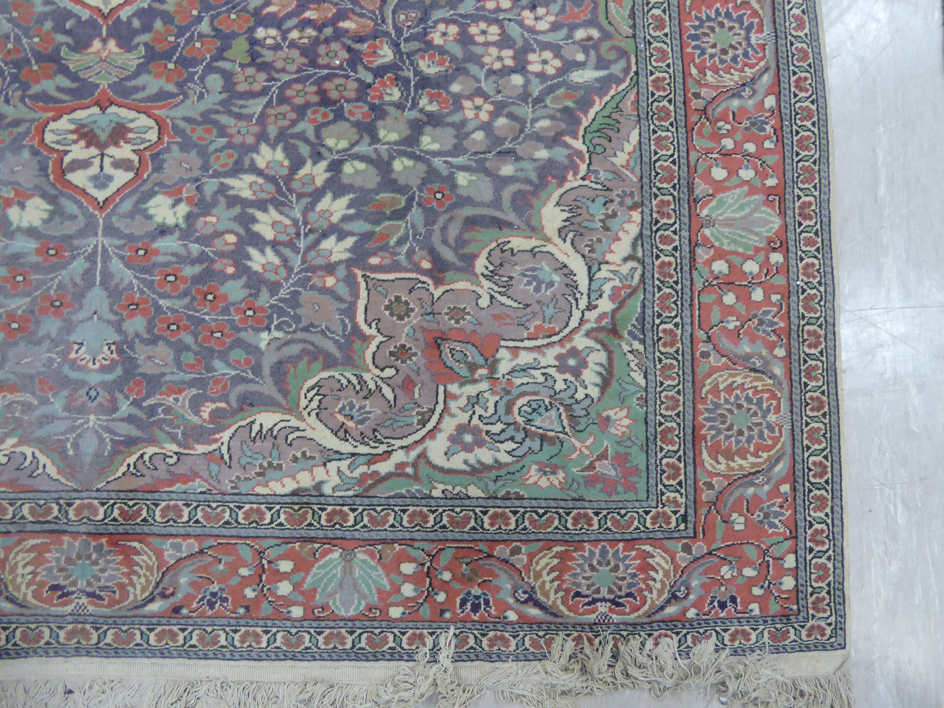 A Persian rug with a central serpentine outlined diamond motif, - Image 2 of 4