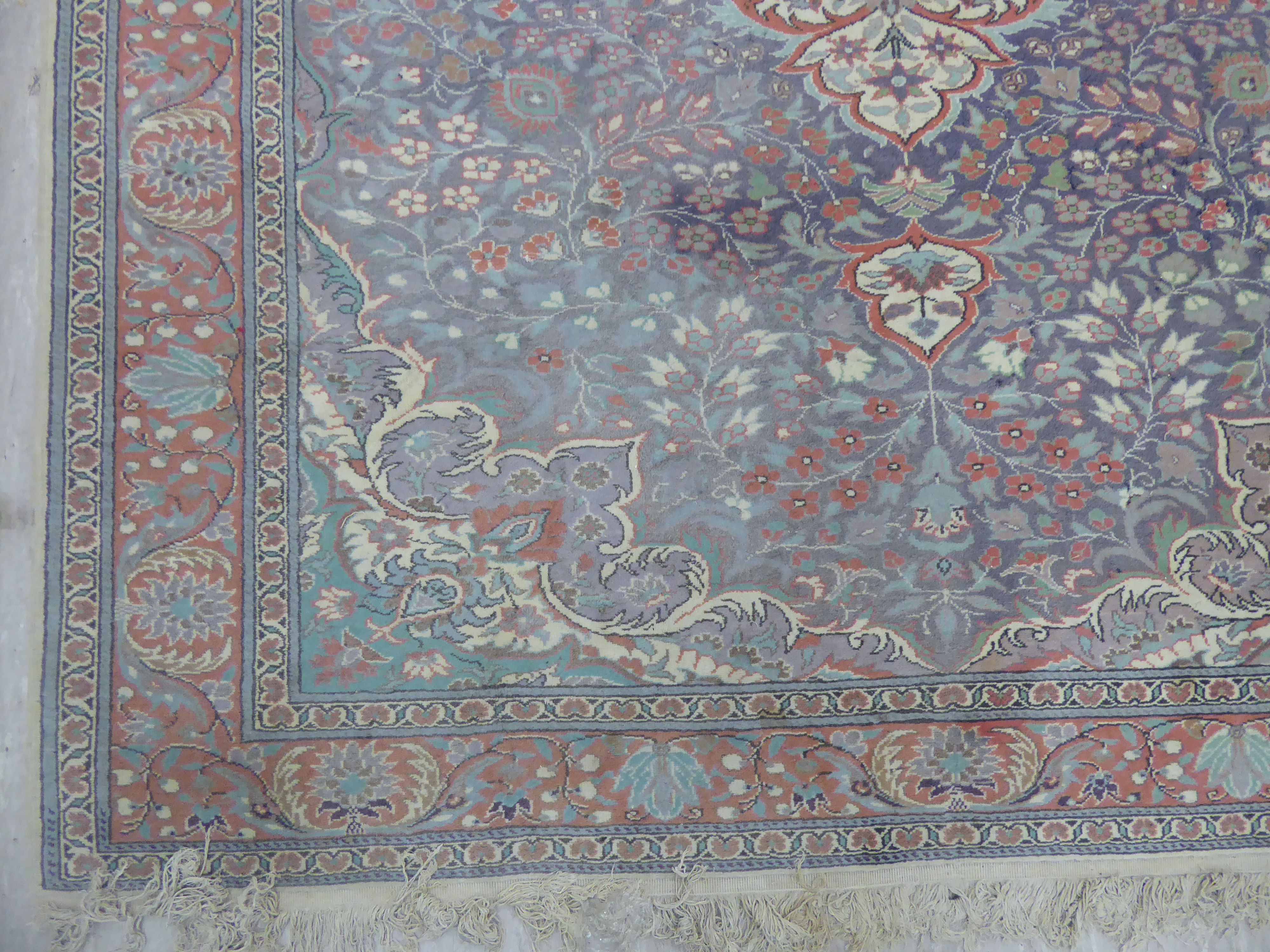 A Persian rug with a central serpentine outlined diamond motif, - Image 3 of 4