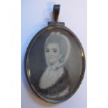 An early 19thC oval, head and shoulders portrait miniature,