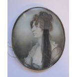 A mid/late 19thC oval, head and shoulders portrait miniature,