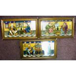 A set of three late 19thC Mintons Art Pottery plaques,