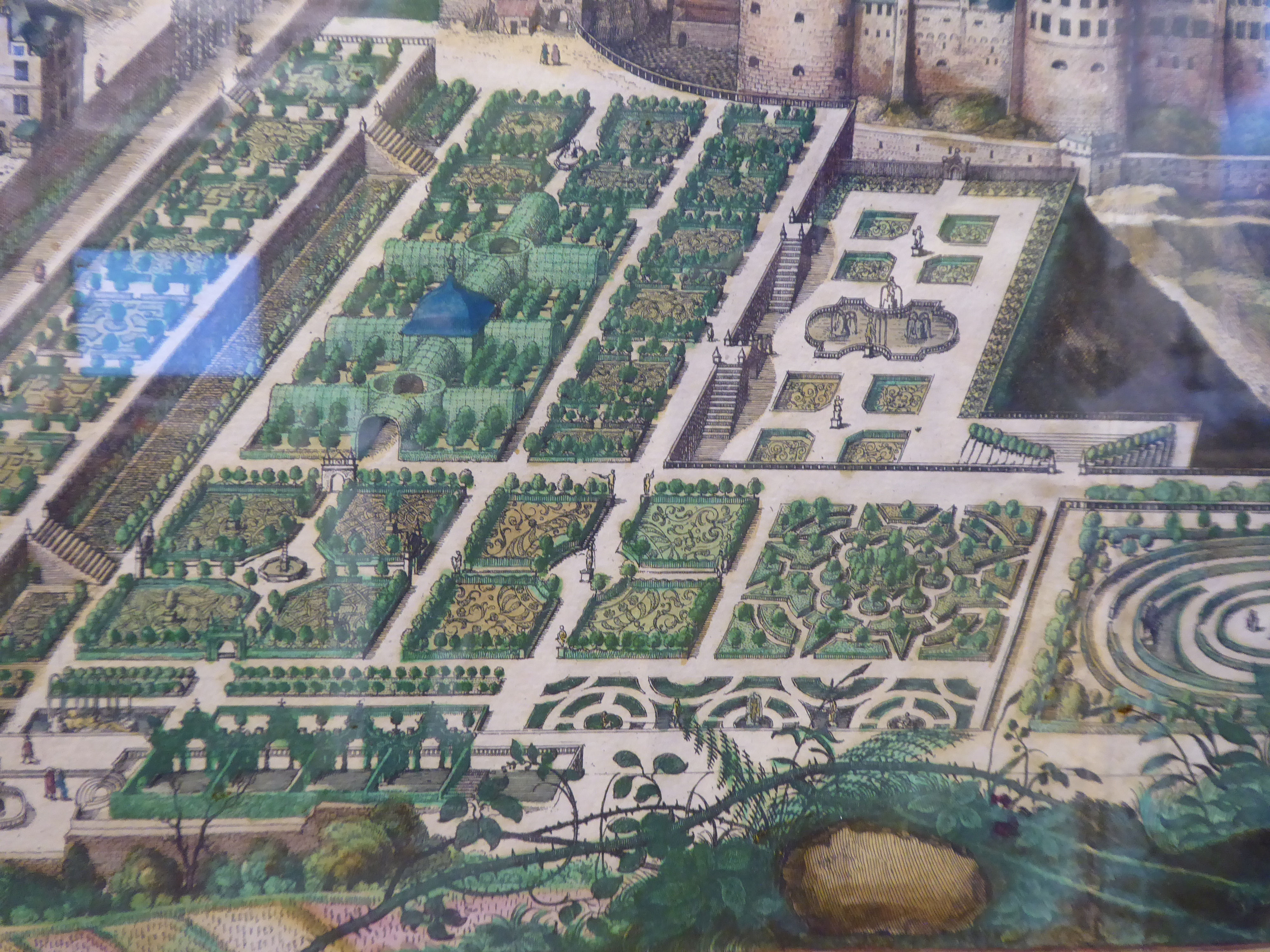 An early 17thC coloured view 'Scenographia Hortvs Palatinvs a Frederico V. - Image 3 of 6