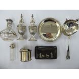 Silver collectables: to include a pin dish with ribbed bordered ornament stamped 925 3.