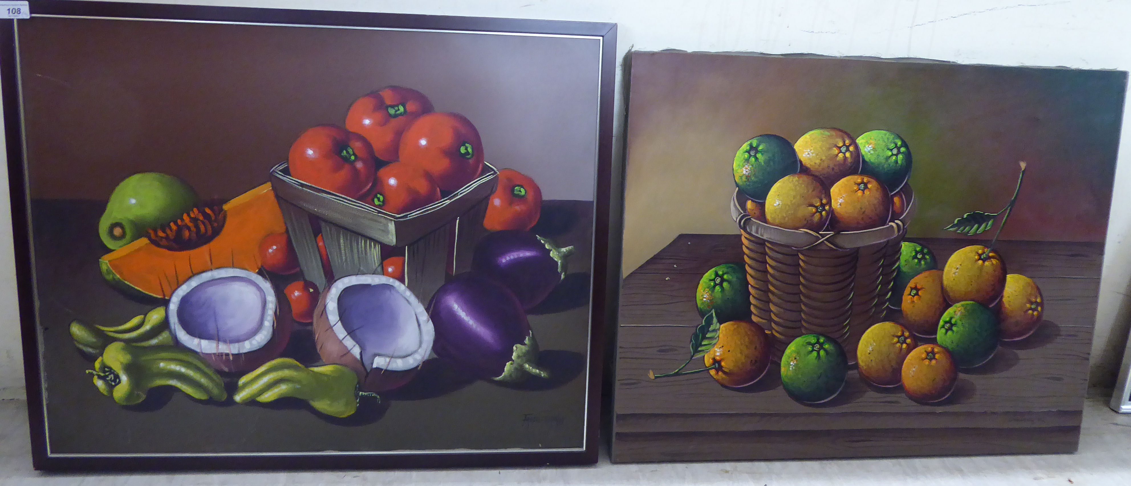 Three modern still life studies oil on canvas/board respectively bearing signatures, Reekie,