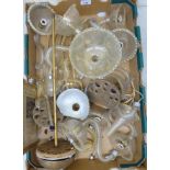Various components of a gilded and wrythen moulded Murano glass chandelier BSR