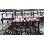 A set of six modern Regency style mahogany framed bar back dining chairs,