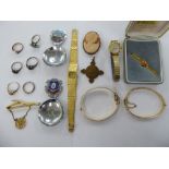 Items of personal ornament: to include costume jewellery; and a lady's Tissot gold plated,