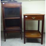 Small furniture: to include an Edwardian style display case with a glazed, hinged lid,