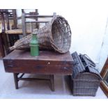 A mixed lot: to include an early 20thC child's beech framed high back chair with a woven string