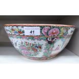 A late 19thC Canton porcelain bowl, decorated with figures,