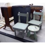 Small furniture: to include an Edwardian mahogany framed piano stool,