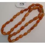 An agate bead necklace,
