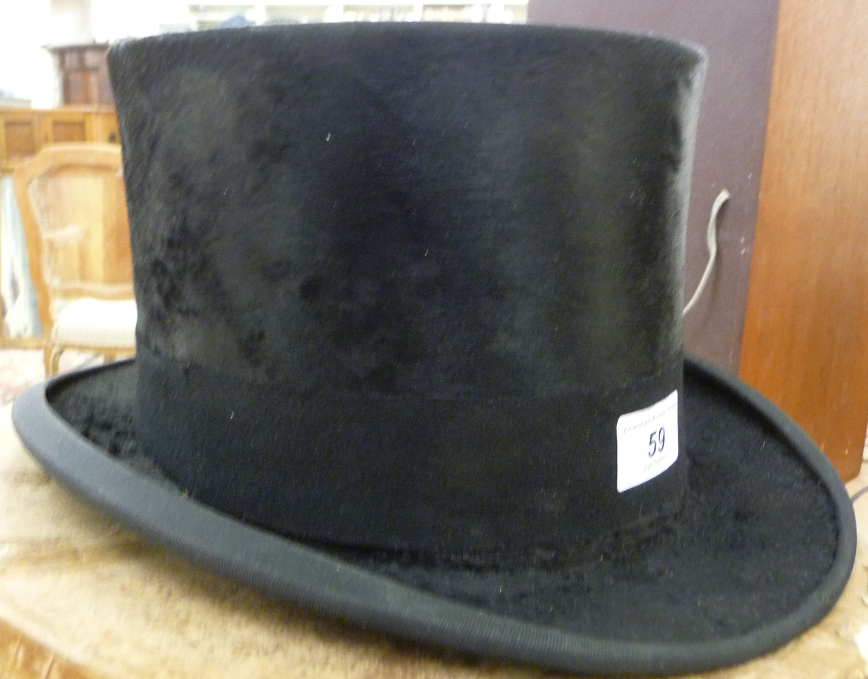 An AJ White black silk top hat (23'' inner circumference) LAB - Image 2 of 4