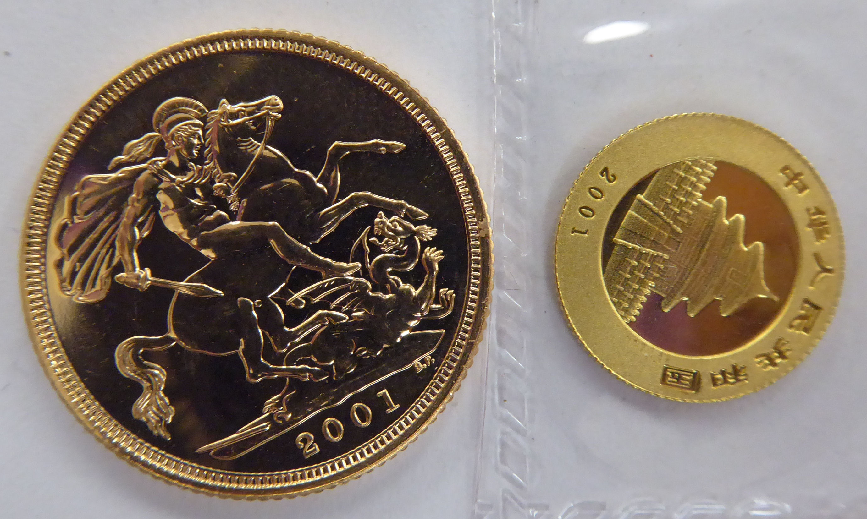 A 1/20 02 gold coin; and a Queen Elizabeth II, - Image 2 of 2