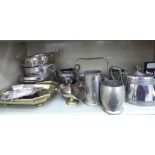 Victorian and later silver plated tableware: to include a bi-coloured shallow basket dish OS1