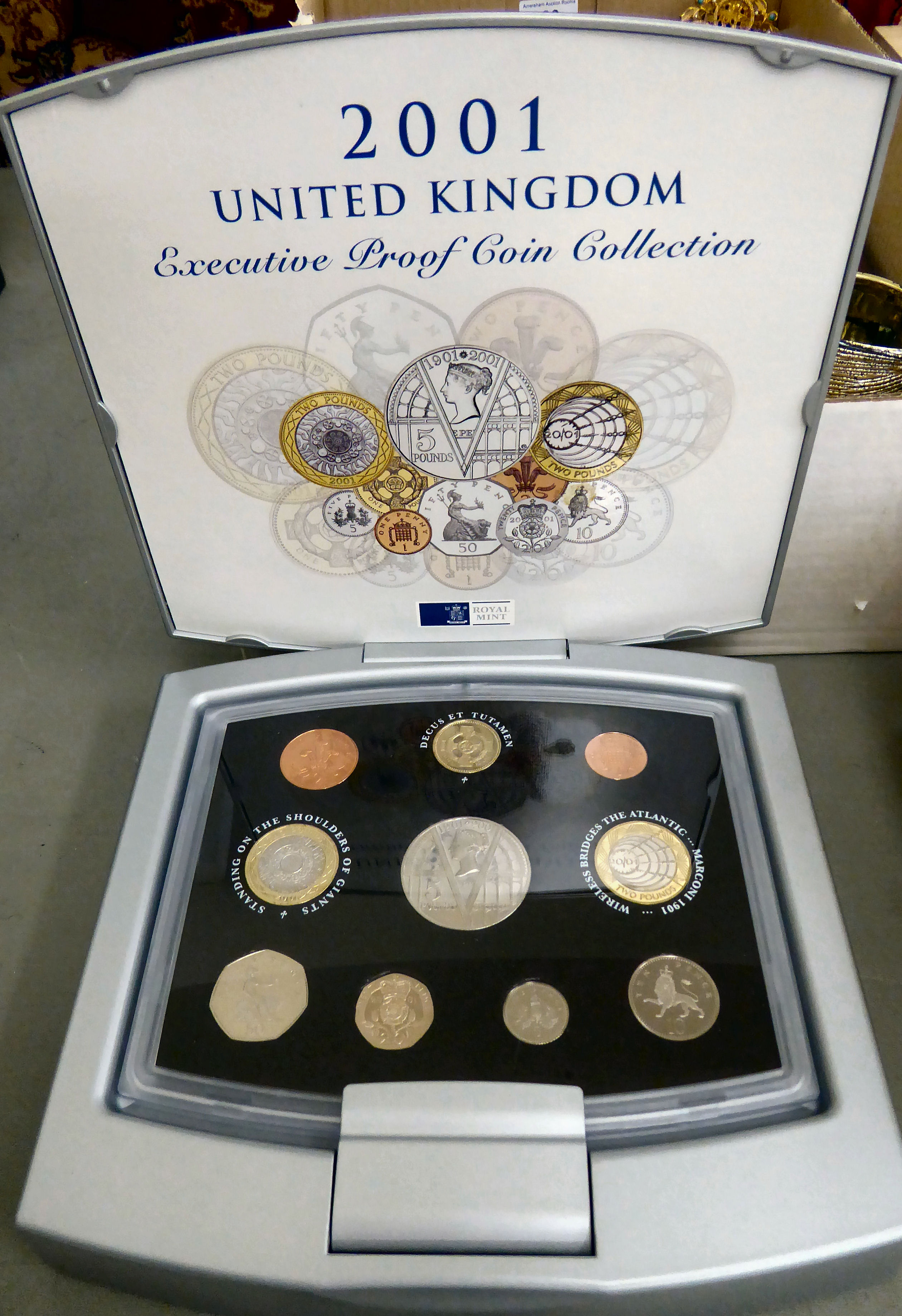 The Royal Mint 2001 executive proof coin collection cased CS