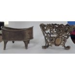 Silver collectables: to include a dish frame of pierced scrolled design,