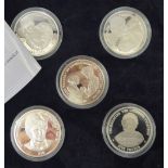 The London Mint Office 'The Princess Diana commemorative five coin silver proof set' boxed with
